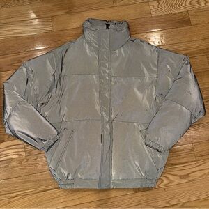 Fear of God Essentials Black Reflective Nylon Puffer Jacket